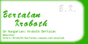 bertalan kroboth business card